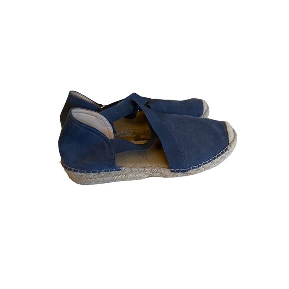 Fabiolas Navy Suede Espadrille Wedge Sandals Handcrafted In Spain - Picture 2 of 8